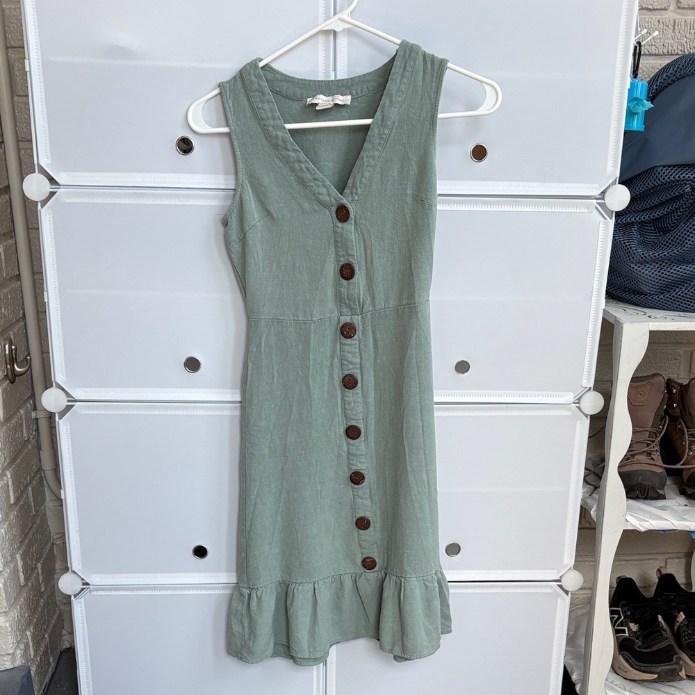 Monteau Sage Green Sleeveless Mini Dress